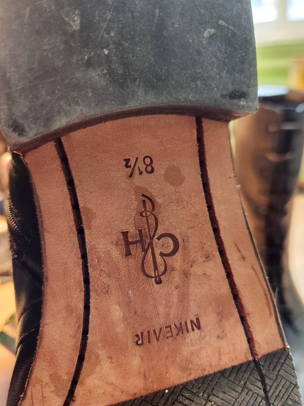 Cole Haan Black Lace-Up Leather Mid-Calf Boots - Picture 5 of 10